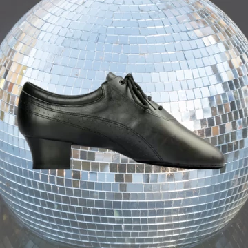 Belmove LTML-50 fekete mattbőr férfi latin tánccipő 5.0 cm sarokkal, osztott talpú kialakítással.