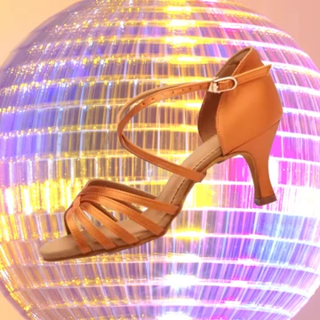 Belmove SACLA-65K óarany női salsa cipő 6,5 cm sarokkal, nyitott orrú, keresztpántos és ötpántos kialakítással.